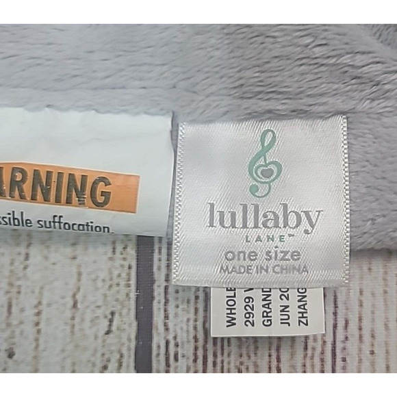 Lullaby Lane Plush Dinosaur Triceratops Lovey Security Blanket Gray Green 12" - Picture 5 of 5